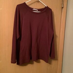 Womens burgundy sweatshirt by La Relax. No size tag, but I usually wear a large